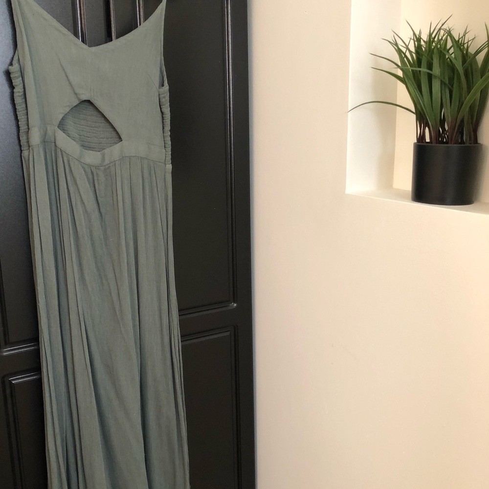 American Eagle Boho Sundress Maxi Olive Green